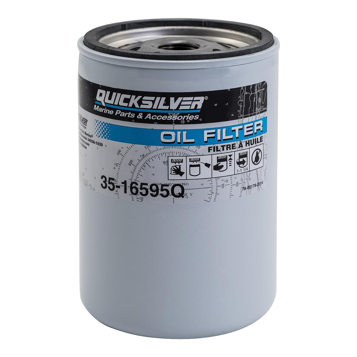OEM Mercury / Quicksilver 16595Q Oil Filter for MerCruiser High Performance V8 Engines