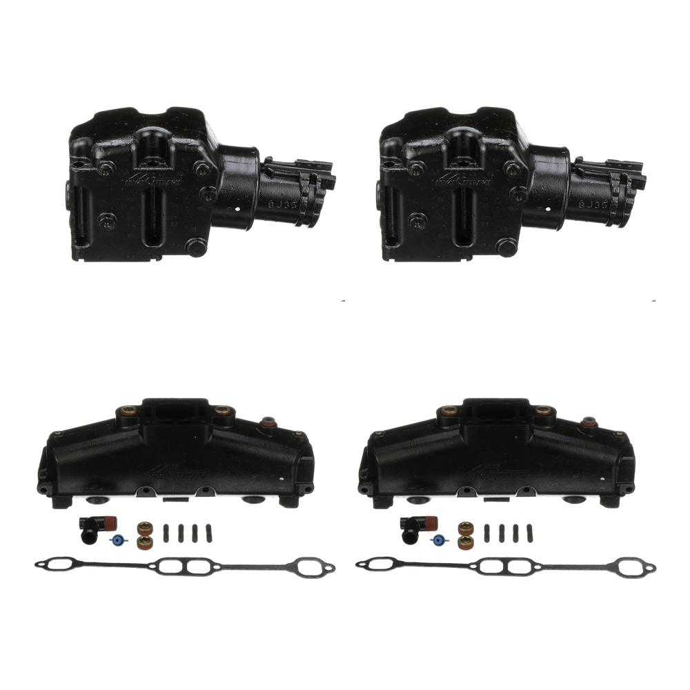 OEM MerCruiser 305/350 Exhaust Manifold & Riser Bundle – 5.0L/5.7L/6.2L E-Coated (1986–2002)