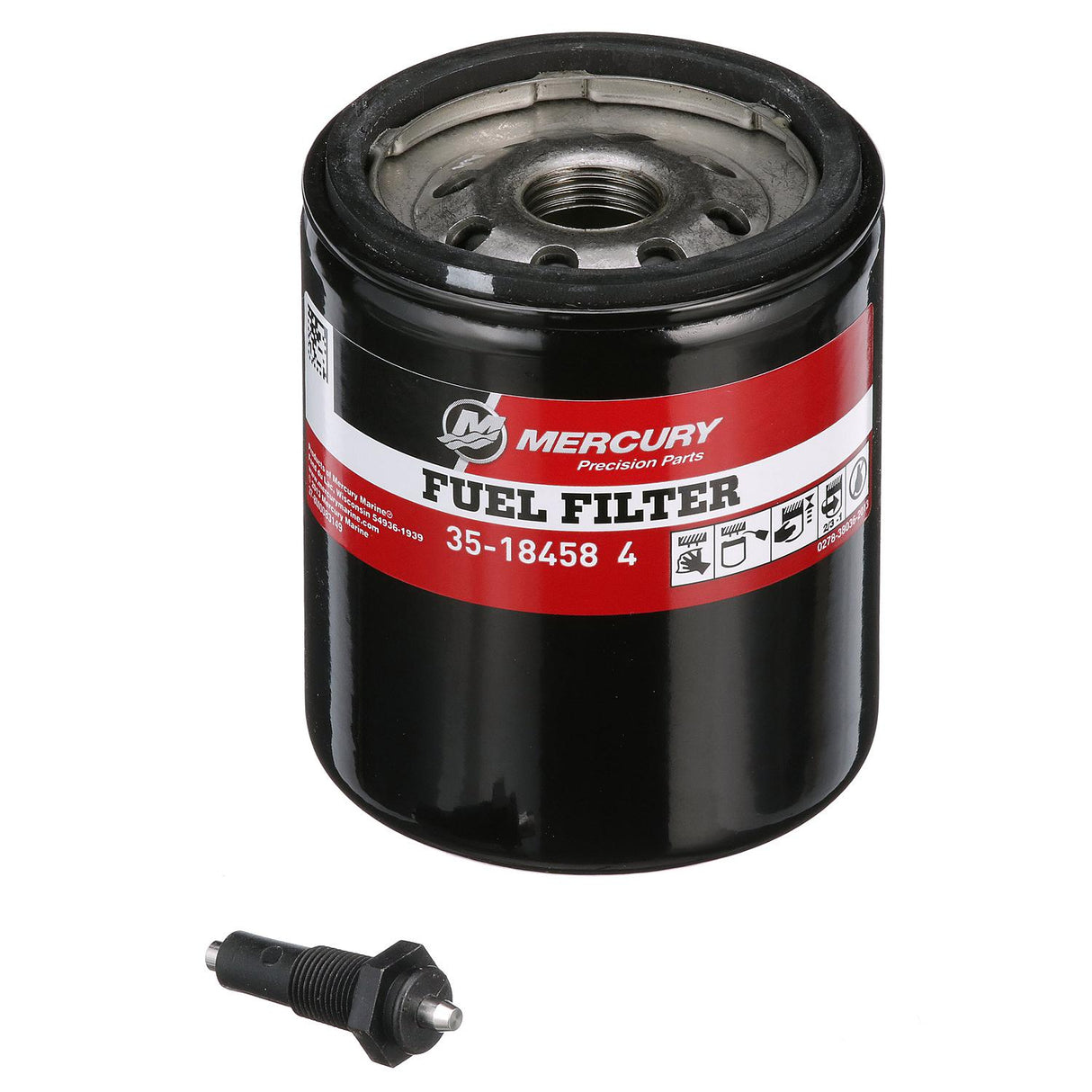 Mercury Water Separating Fuel Filter 18458T3 with Black Sensor for 1995 and Earlier Mercury or Mariner V6 EFI/DFI Outboards