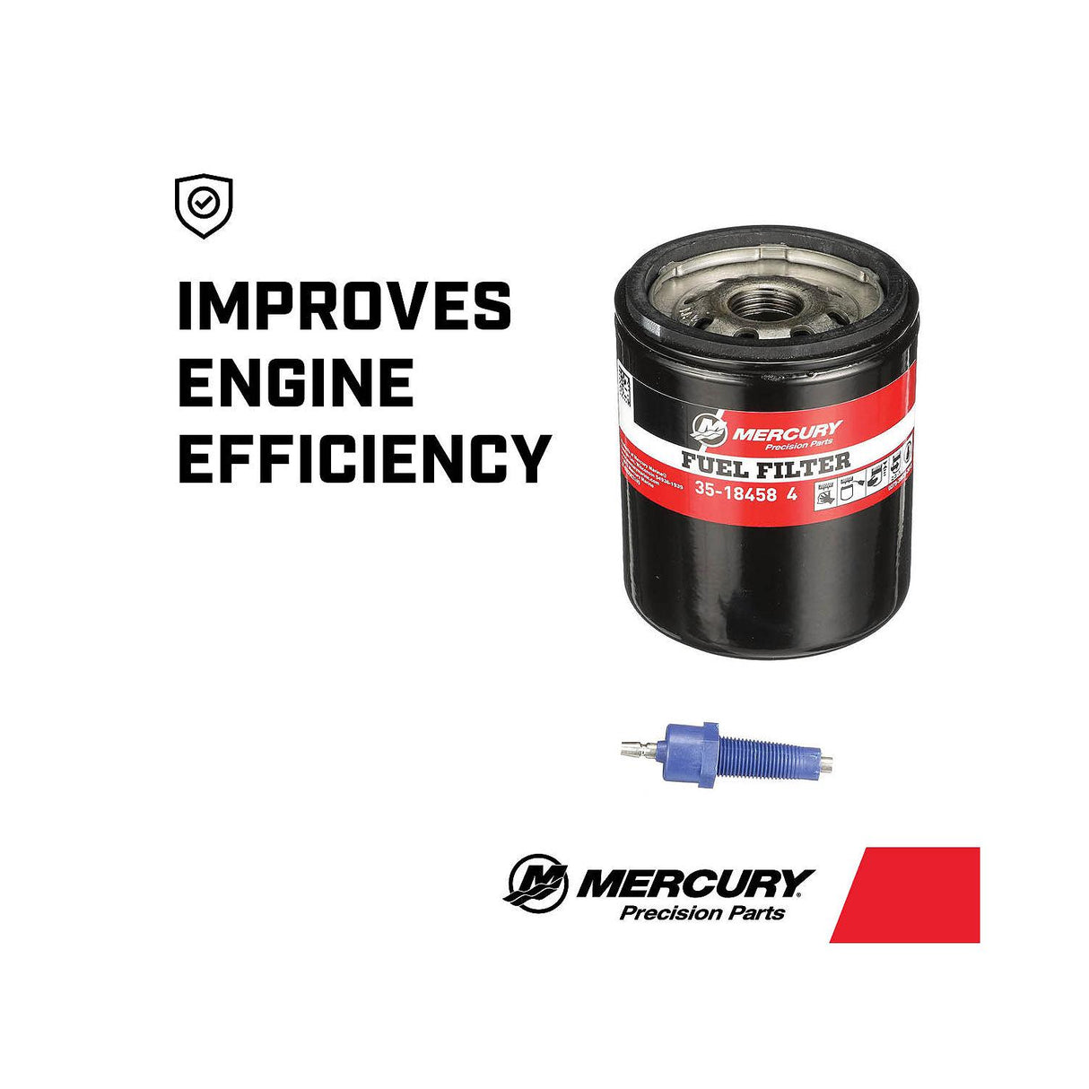Mercury Water Separating Fuel Filter 18458T4 with Blue Sensor for 1996 and Later Mercury or Mariner V6 EFI/DFI Outboards