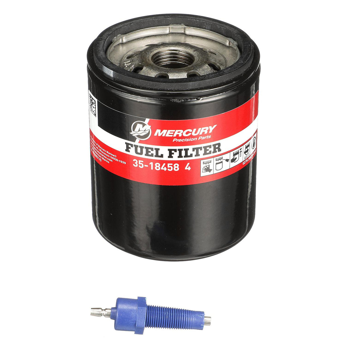 Mercury Water Separating Fuel Filter 18458T4 with Blue Sensor for 1996 and Later Mercury or Mariner V6 EFI/DFI Outboards