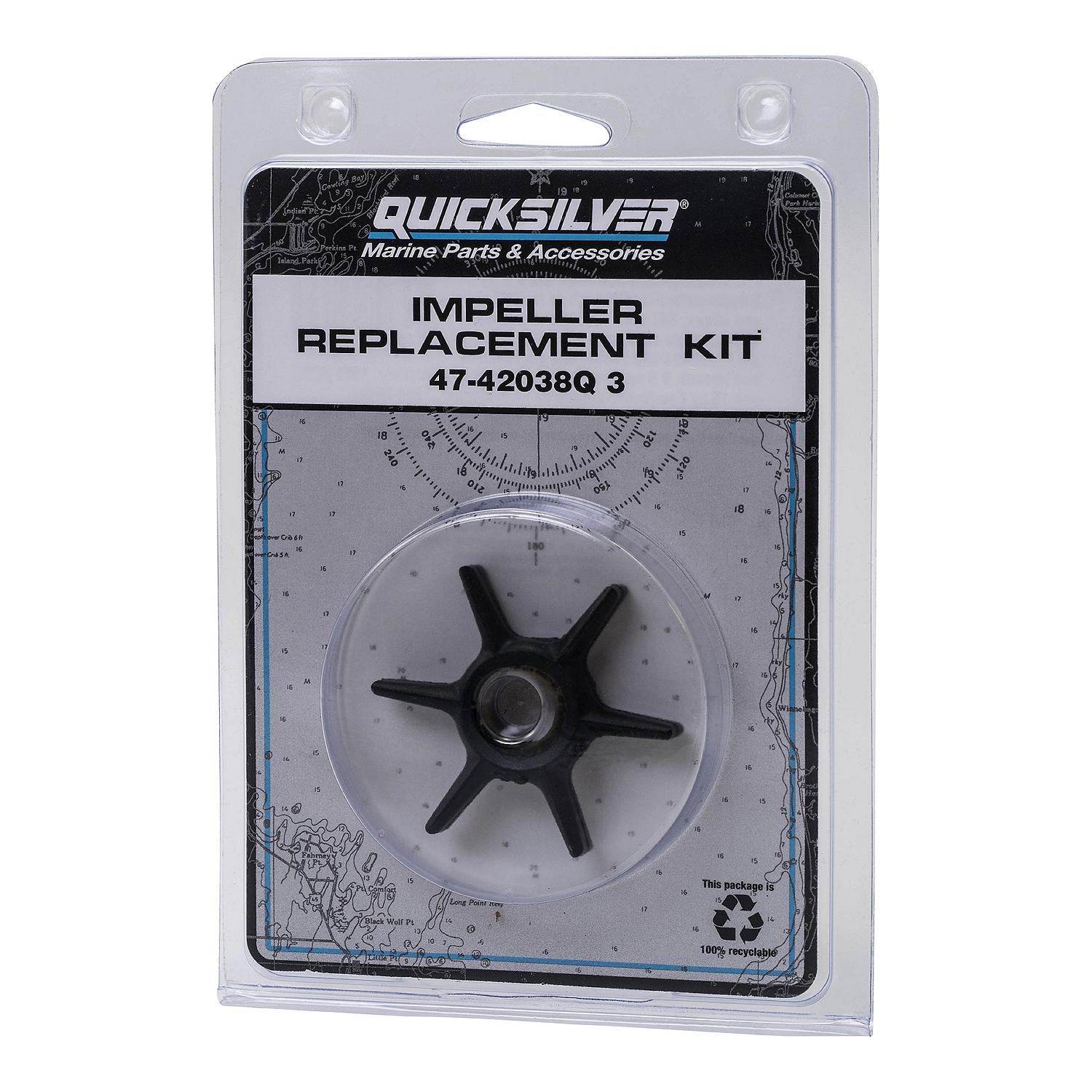 OEM Mercury / Quicksilver 42038Q3 Water Pump Impeller Repair Kit for Select Mercury 6-15hp Outboards
