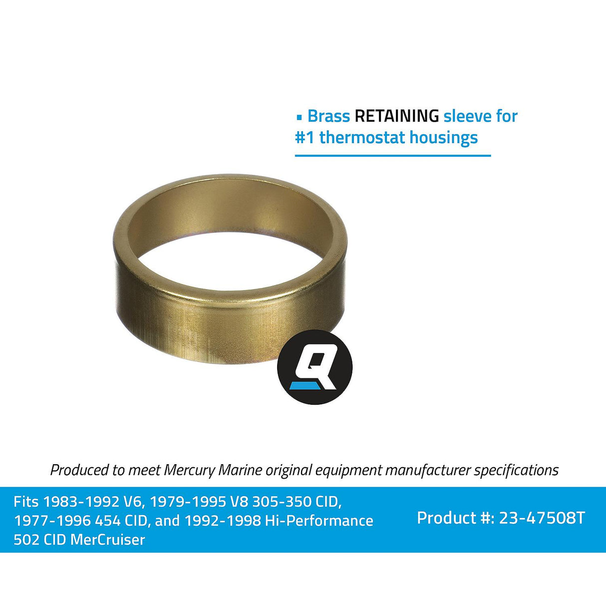 OEM Mercury / Quicksilver 47508T Brass Retaining #1 Thermostat Sleeve