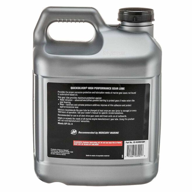 OEM Mercury / Quicksilver High‑Performance SAE‑90 Gear Lube – 2.5 Gal – 8M0222073