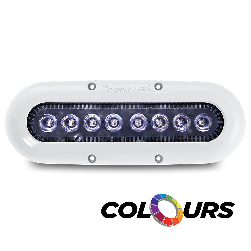 OceanLED X8 Underwater LED Light, Colours DMX, White Bezel | 012307C