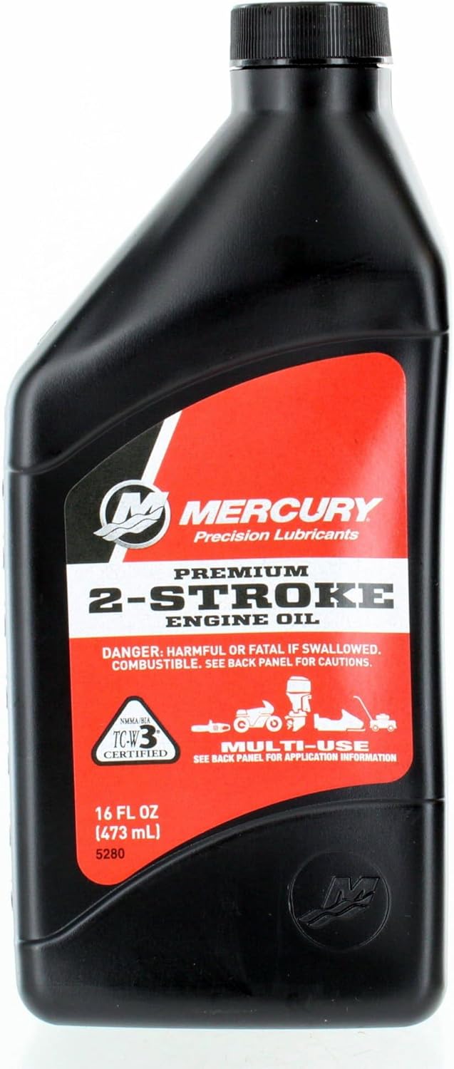 OEM Mercury / Quicksilver Premium 2‑Stroke Outboard Oil – 16 oz Bottle – 858020K01
