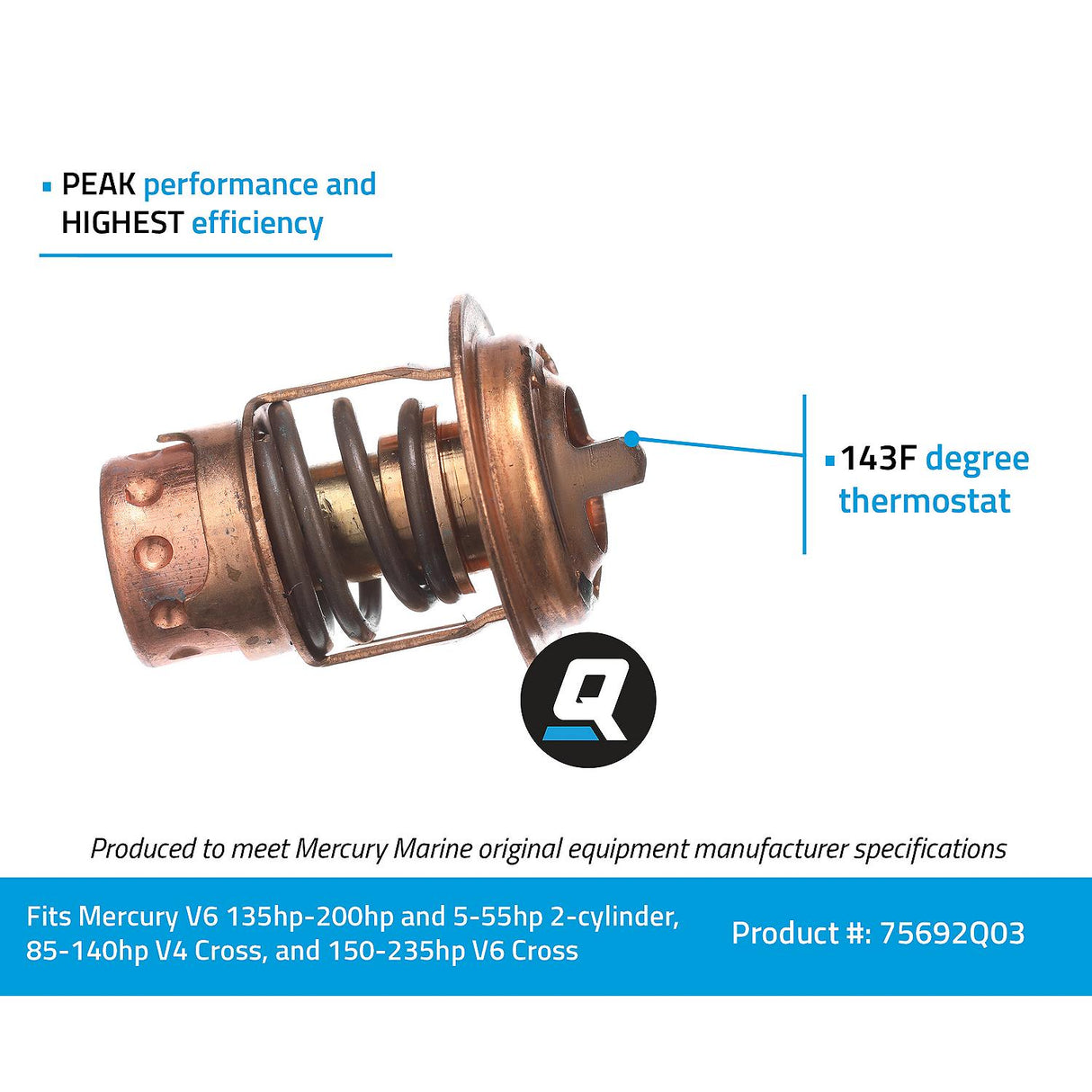 OEM Mercury / Quicksilver 75692Q03 Replacement Thermostat
