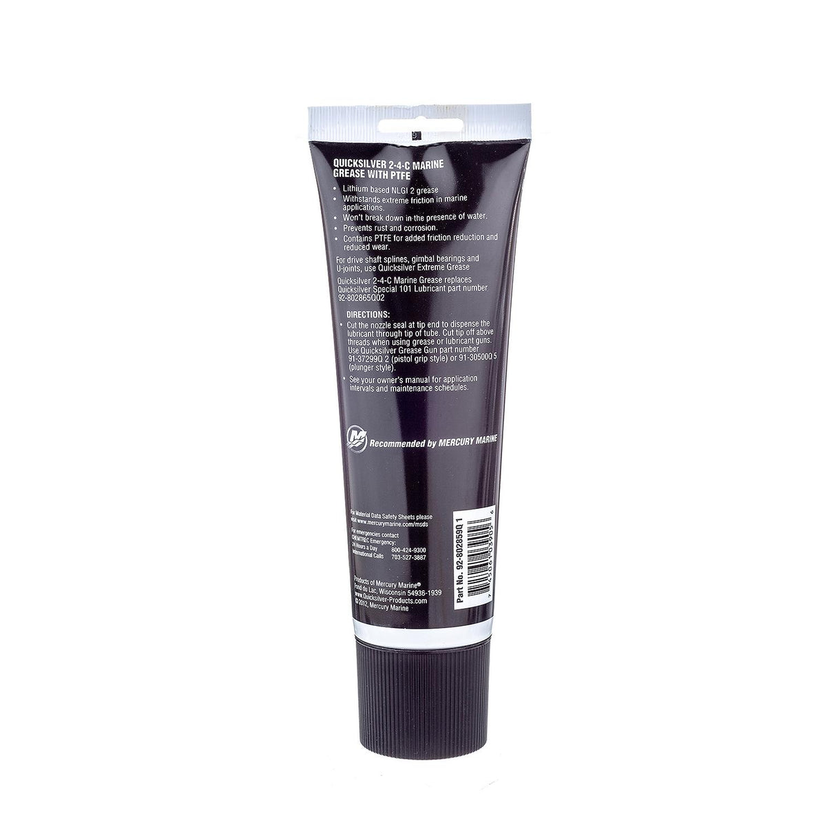 OEM Mercury / Quicksilver 802859Q1 2-4-C Marine Grease w/ Teflon, Multi-Purpose Marine Lubricant, 8 oz. Tube