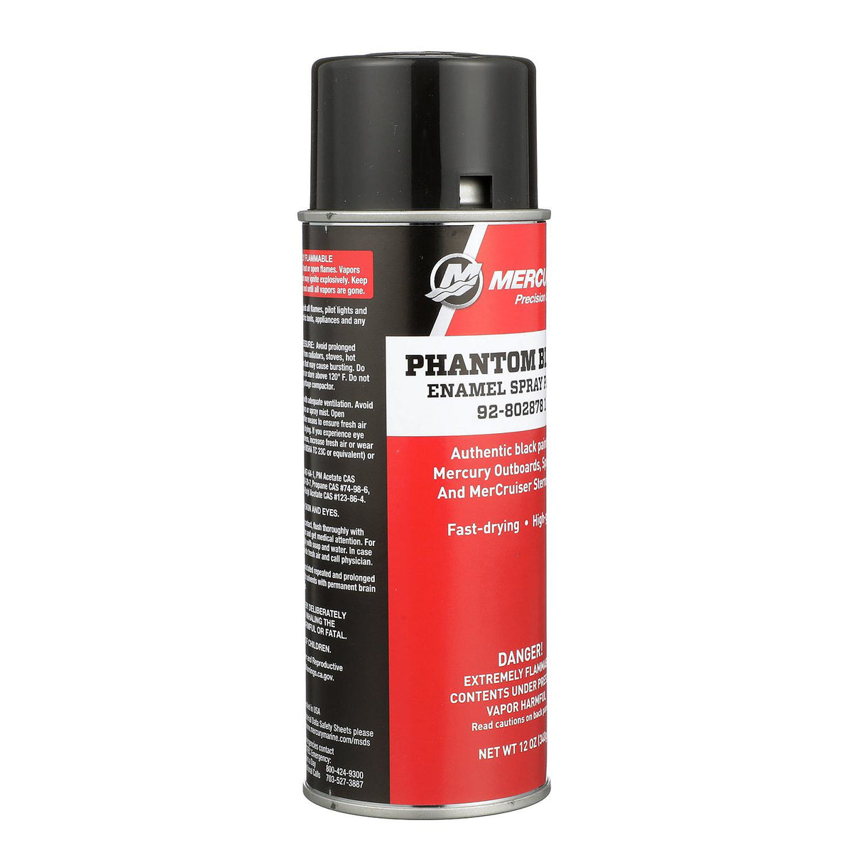 Mercury 8028781 Phantom Black Enamel Spray Paint for Mercury and MerCruiser - 12 oz Spray Can