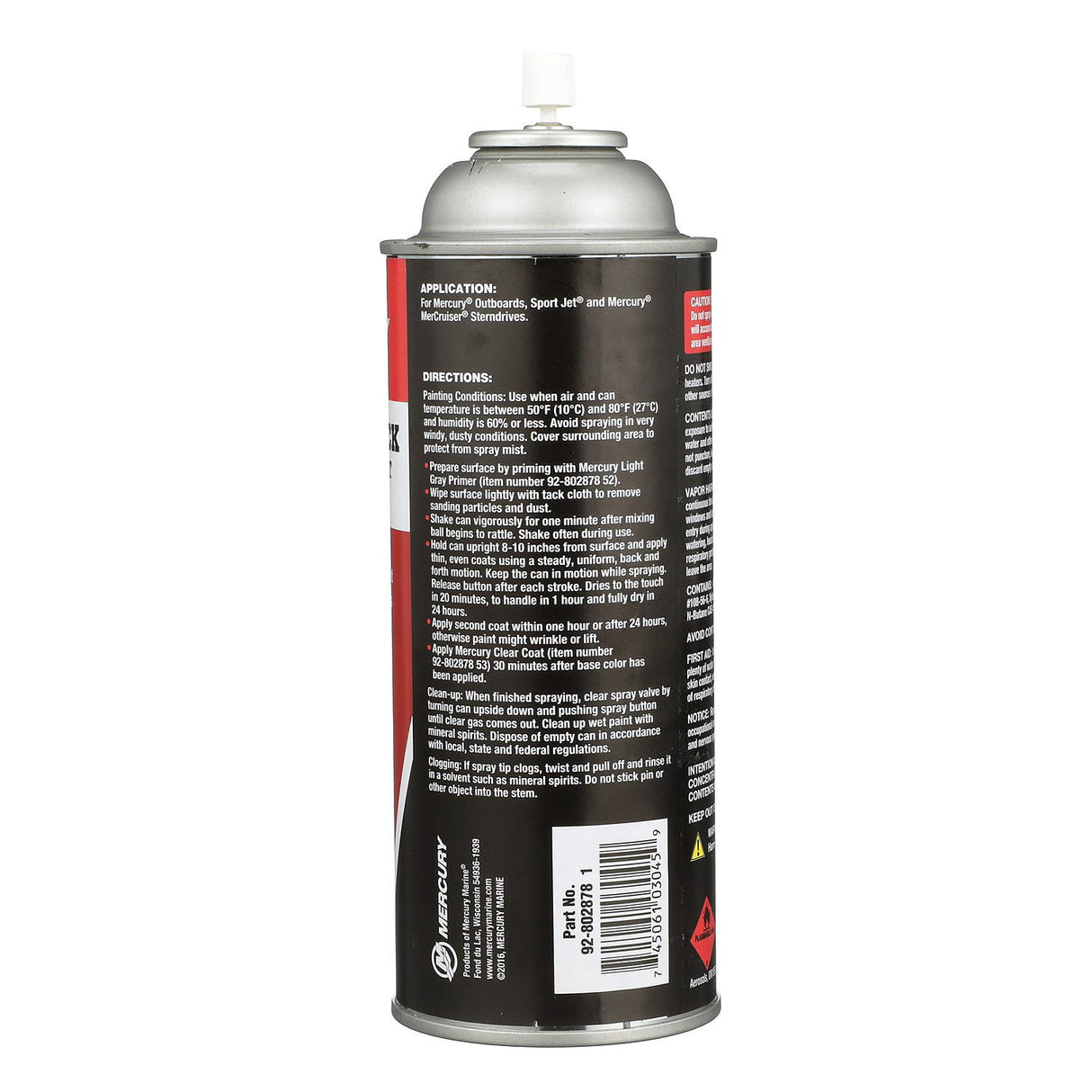 Mercury 8028781 Phantom Black Enamel Spray Paint for Mercury and MerCruiser - 12 oz Spray Can