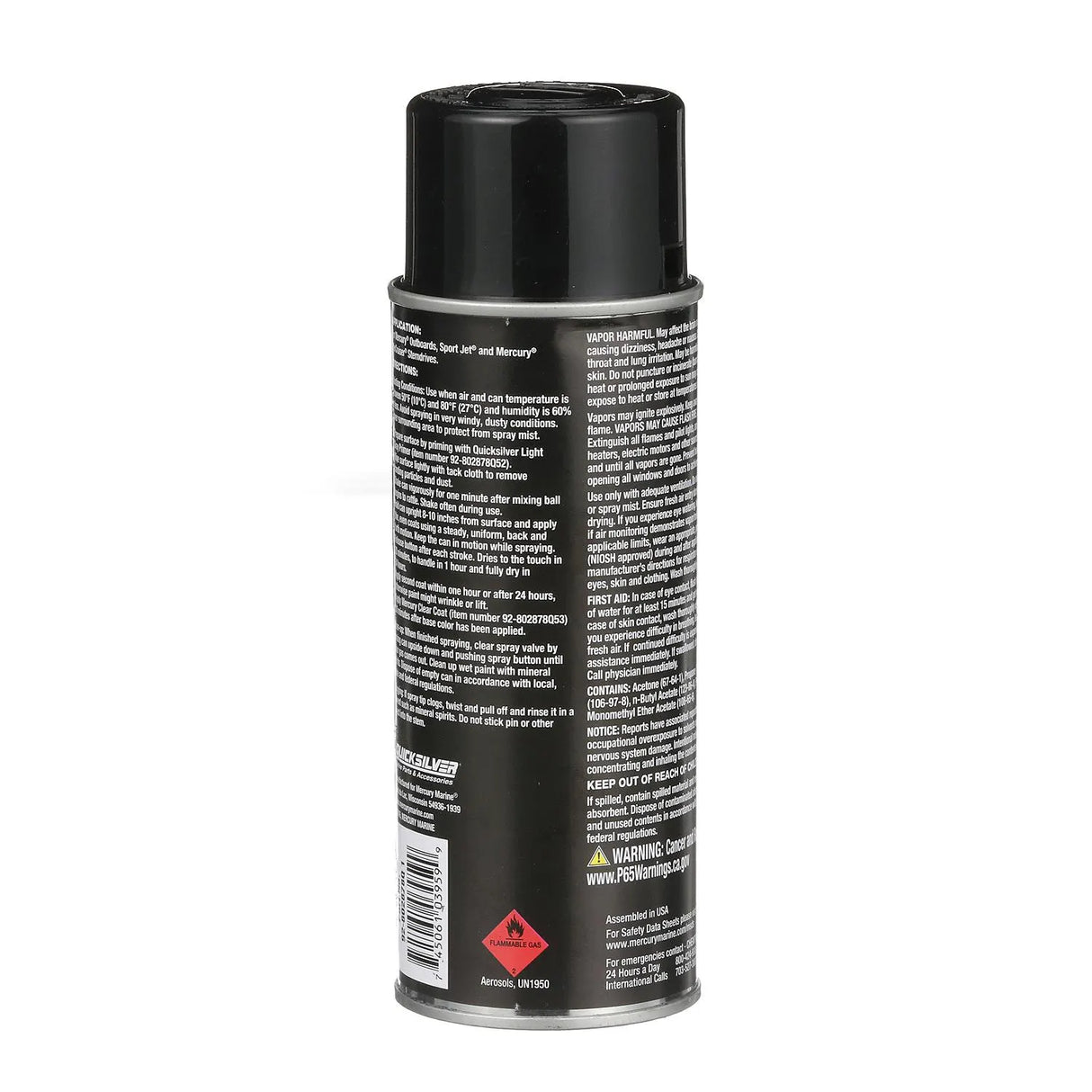 OEM Mercury / Quicksilver Enamel Spray Paint – Phantom Black – 802878Q1
