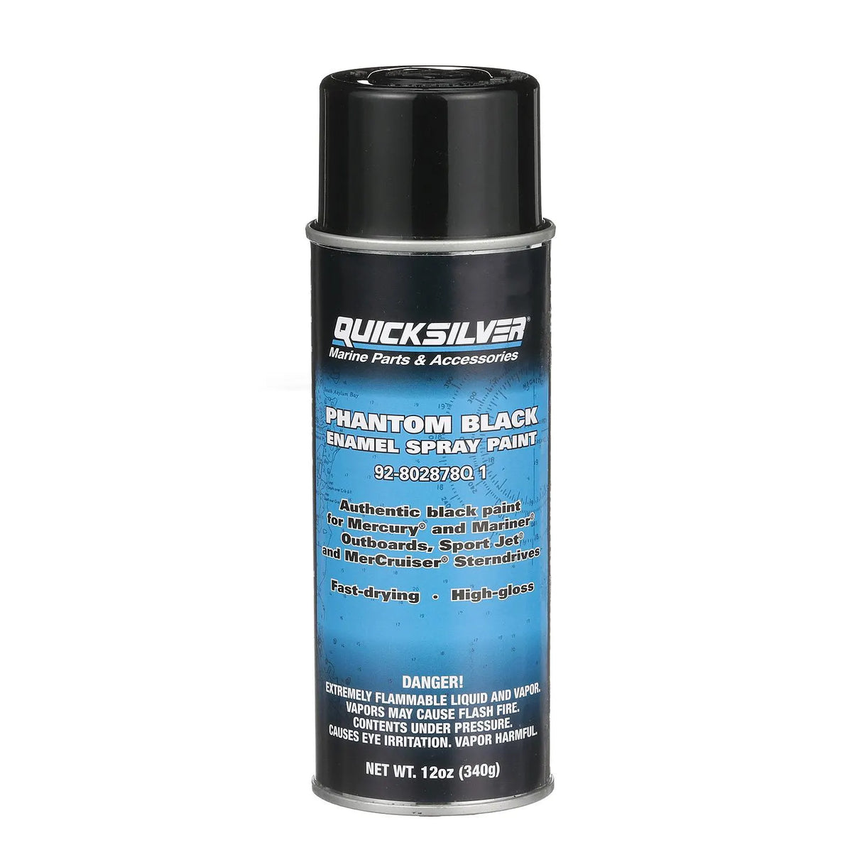 OEM Mercury / Quicksilver Enamel Spray Paint – Phantom Black – 802878Q1