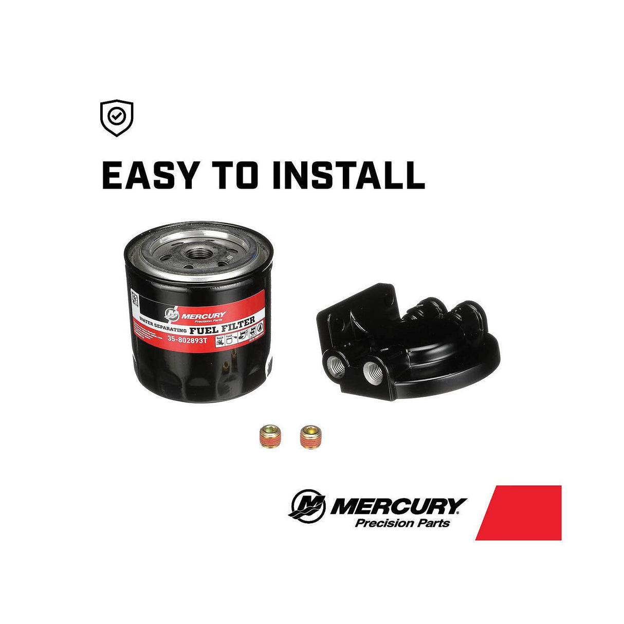 Mercury Remote-Mounting Water Separating Fuel Filter Kit 802893A4 for most outboards and MerCruiser engines.