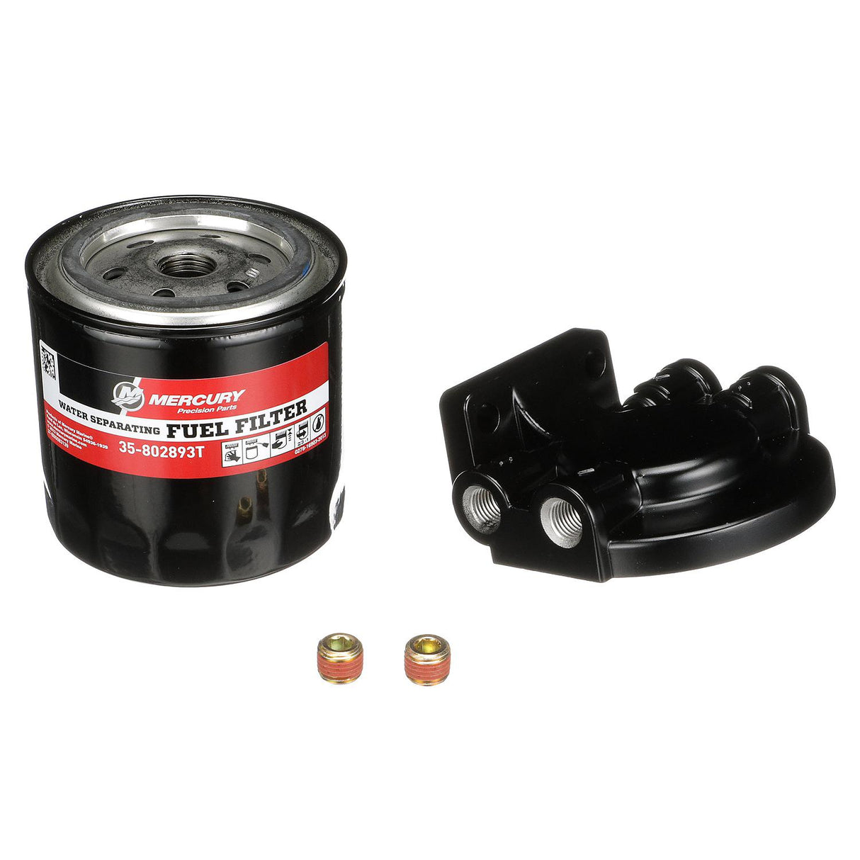 Mercury Remote-Mounting Water Separating Fuel Filter Kit 802893A4 for most outboards and MerCruiser engines.