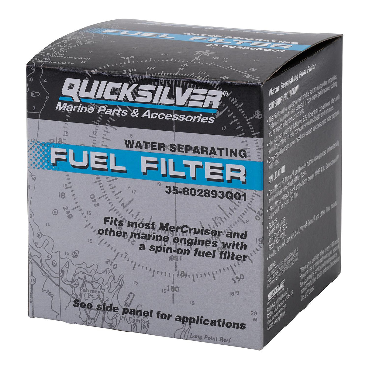 OEM Mercury / Quicksilver 802893Q01 Water Separating Fuel Filter for Mercury and Mariner Outboards and MerCruiser Sterndrive and Inboard Engines