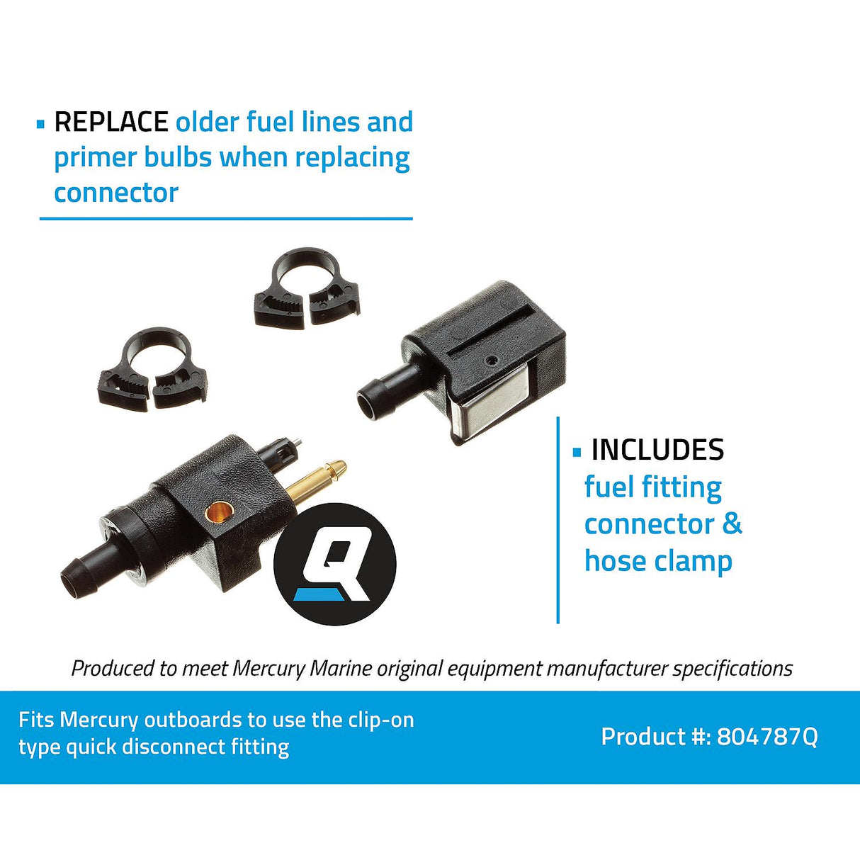 OEM Mercury / Quicksilver 804787Q Quick Disconnect Fuel Line Connector Kit