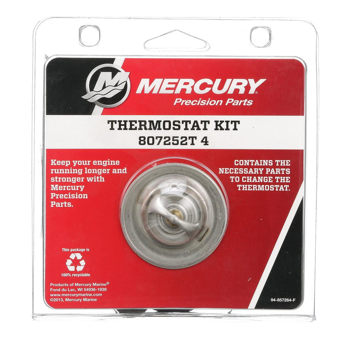 Mercury Replacement Thermostat Kit 808252T4 for V8 and V6 Sterndrive and Inboard Engines