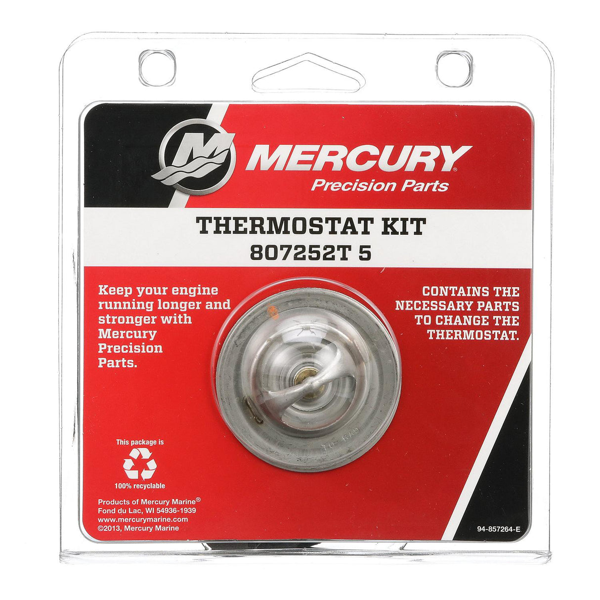 Mercury Replacement Thermostat Kit 808252T5 for V8 and V6 Sterndrive and Inboard Engines