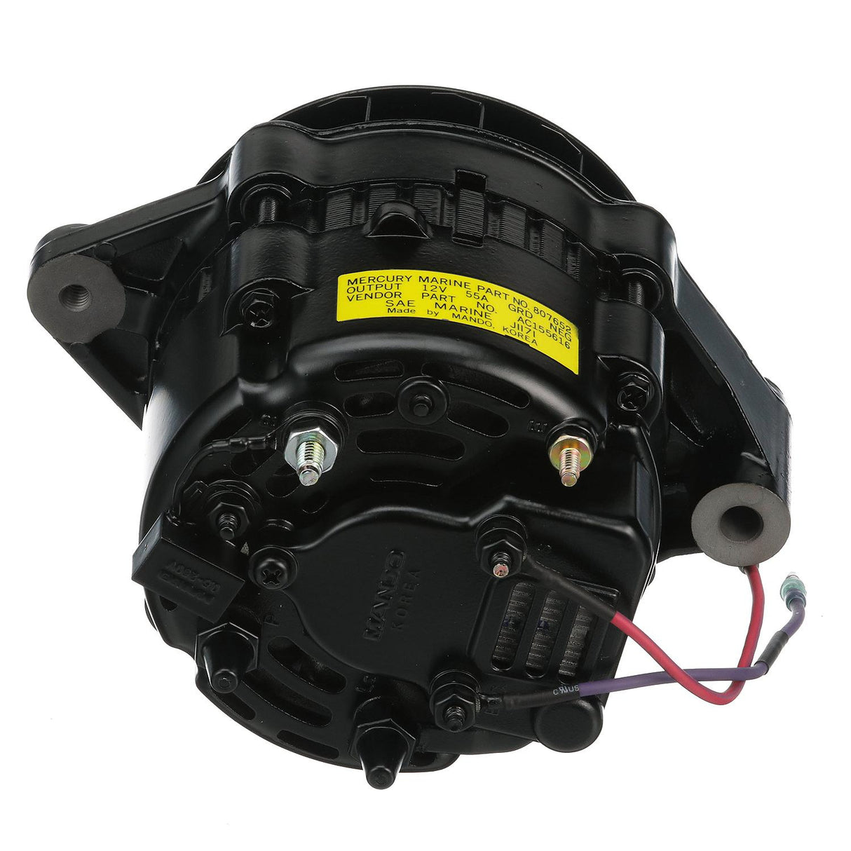 OEM Mercury / Quicksilver 807652T 55 Amp Alternator, Mando, Serpentine Belt for V6 and V8 MerCruiser Sterndrives or Inboard Engines Made by General Motors (1996-1999)