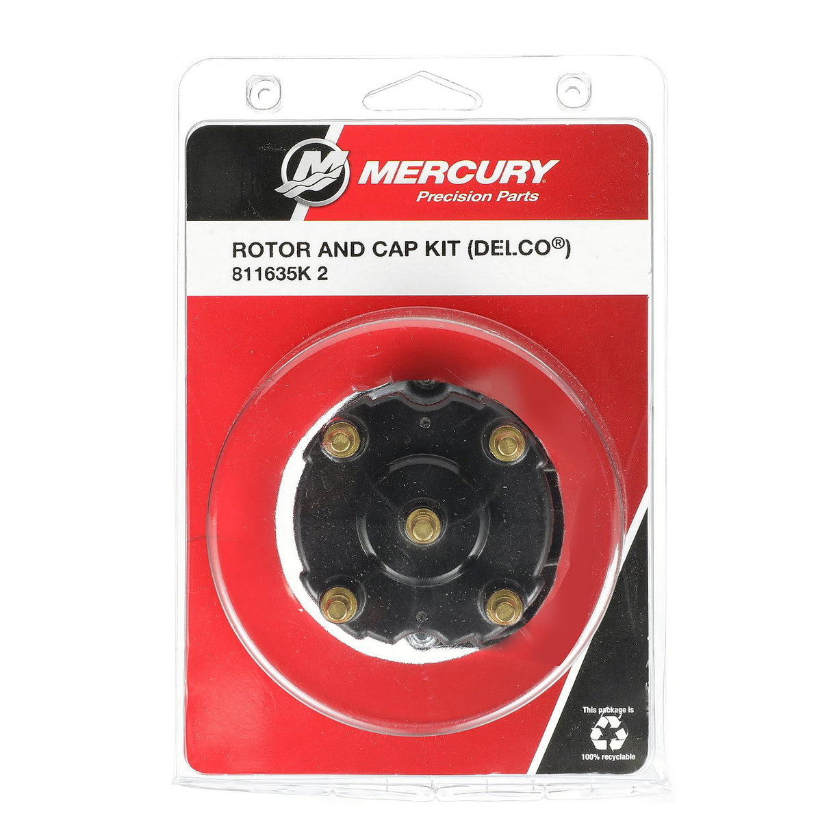 Mercury Distributor Cap and Rotor Kit 811635K2 for GM Four-Stroke Engines with Delco EST Ignition