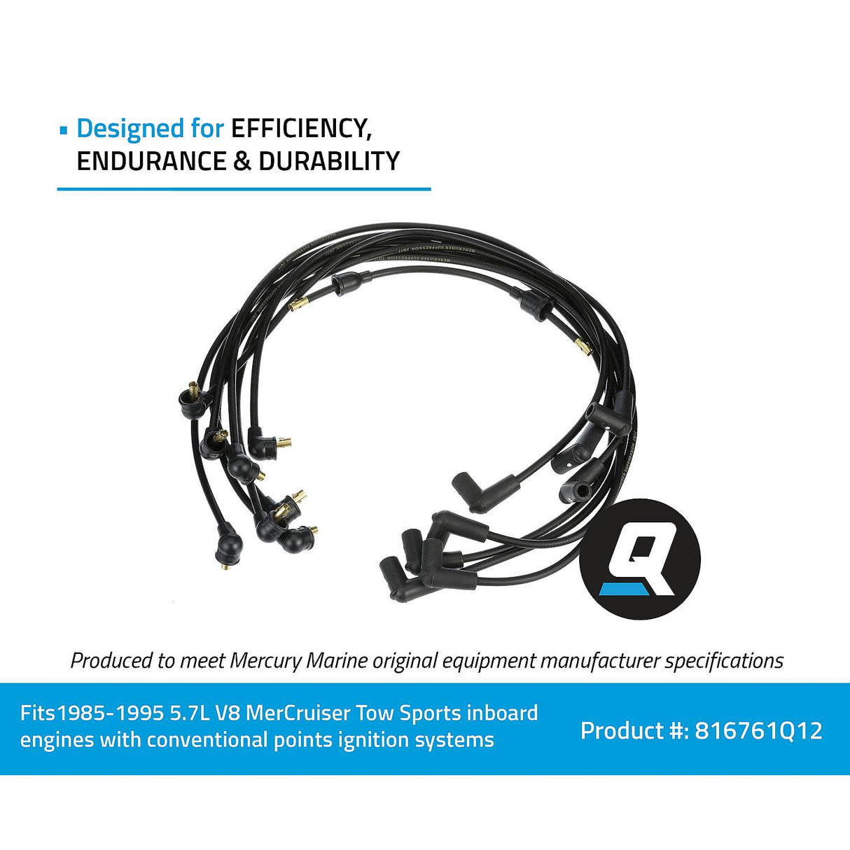 OEM Mercury / Quicksilver 816761Q12 Spark Plug Wire Kit