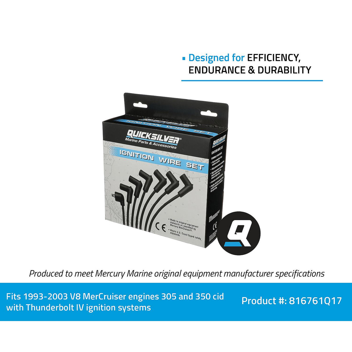 OEM Mercury / Quicksilver 816761Q17 Spark Plug Wire Kit