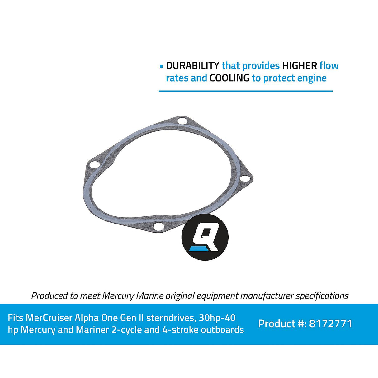 OEM Mercury / Quicksilver 8172771 Water Pump Gasket