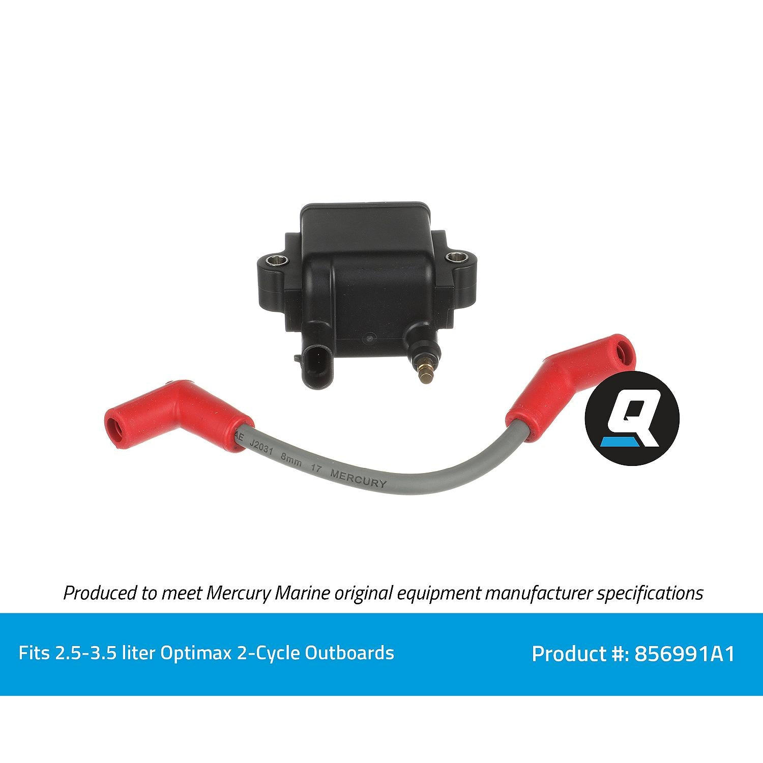 OEM Mercury / Quicksilver 856991A1 Ignition Coil for Select 2-Cycle Outboards
