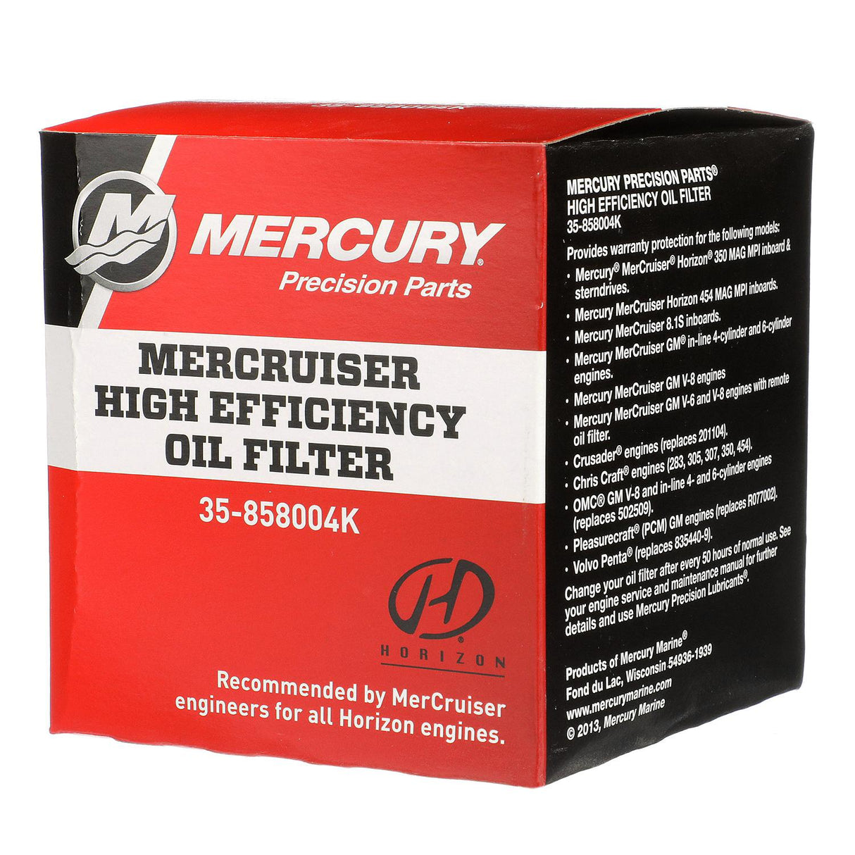Mercury High Performance Oil Filter 858004K for MerCruiser Sterndrive and Inboard Engines