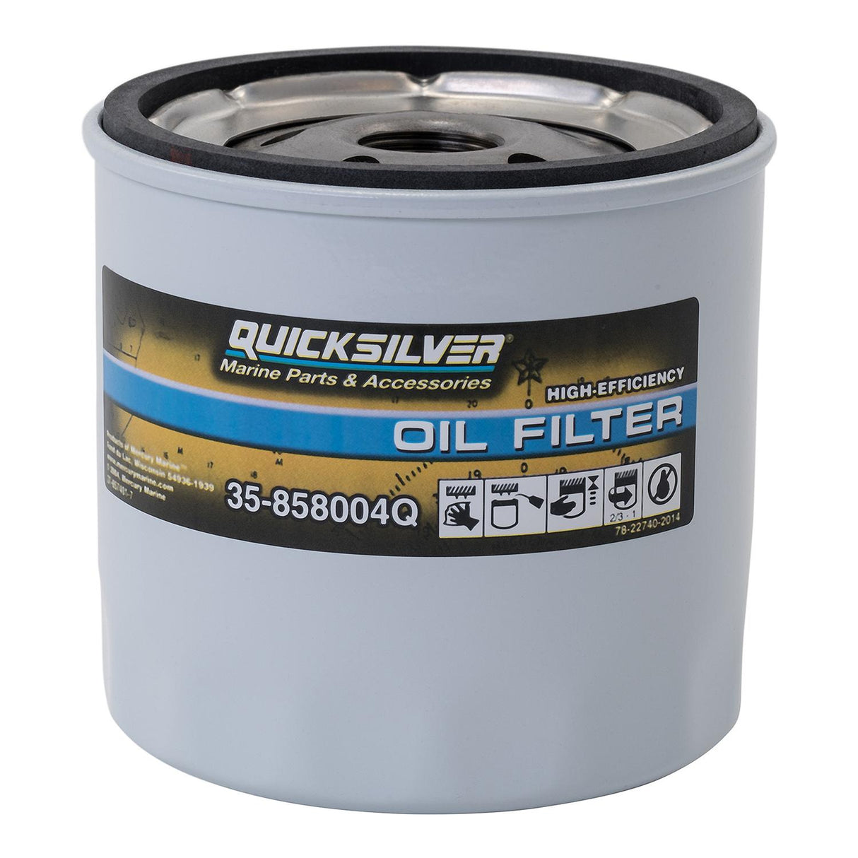 OEM Mercury / Quicksilver 858004Q High Performance Oil Filter for MerCruiser Sterndrive and Inboards Engines