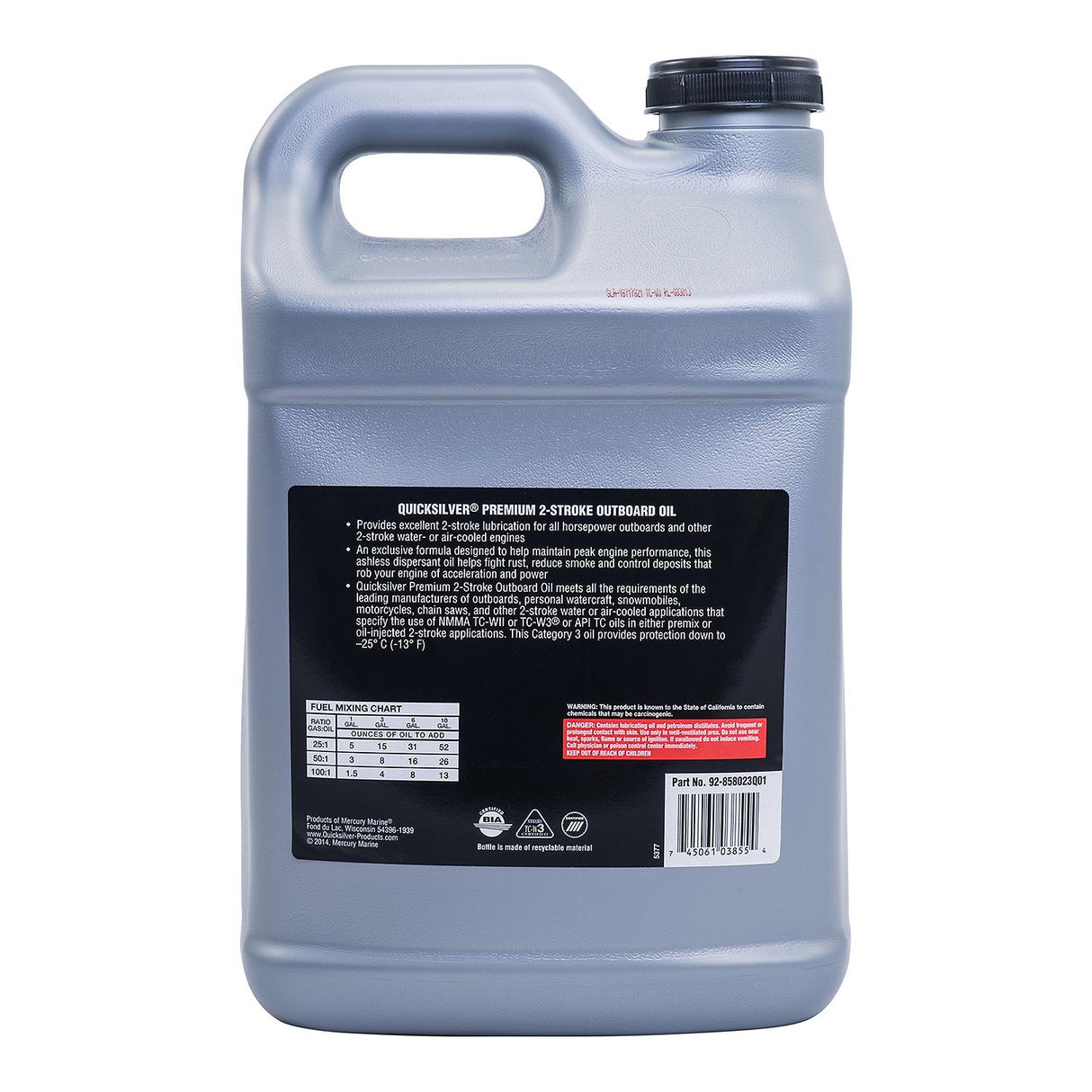 OEM Mercury / Quicksilver Premium 2-Stroke Engine Oil, Outboards, PWC, Snowmobiles and Motorcycles, 2.5 Gallon