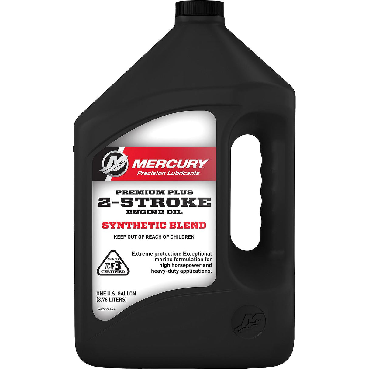 Mercury 858027K01 Premium Plus TC-W3 2-Stroke Marine Engine Oil Synthetic Blend for Outboards - 1 Gallon