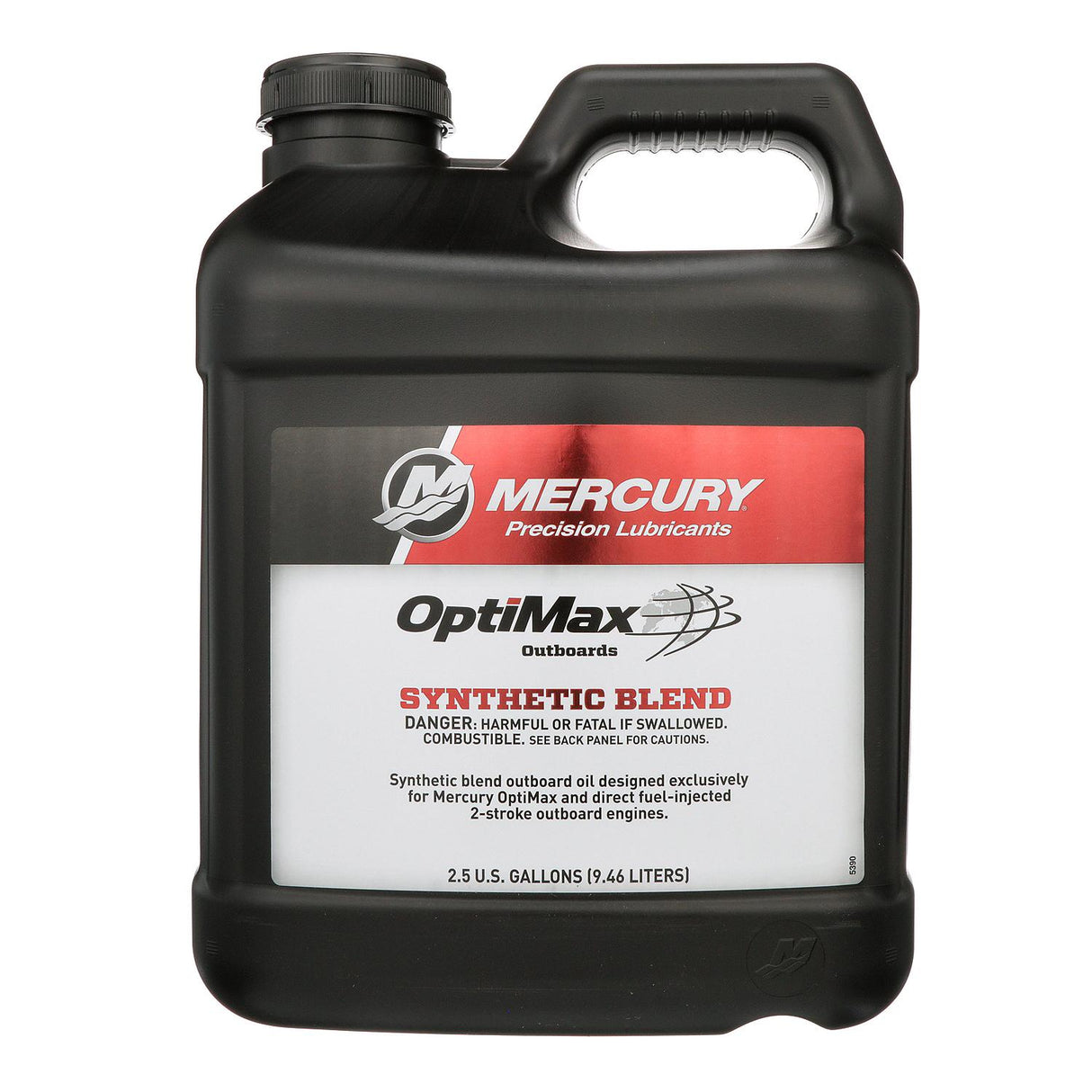 Mercury 8M0229800 Synthetic Blend Direct Injection (DI) Engine Oil for OptiMax and Other DFI 2-Stroke Outboards - 2.5 Gallons