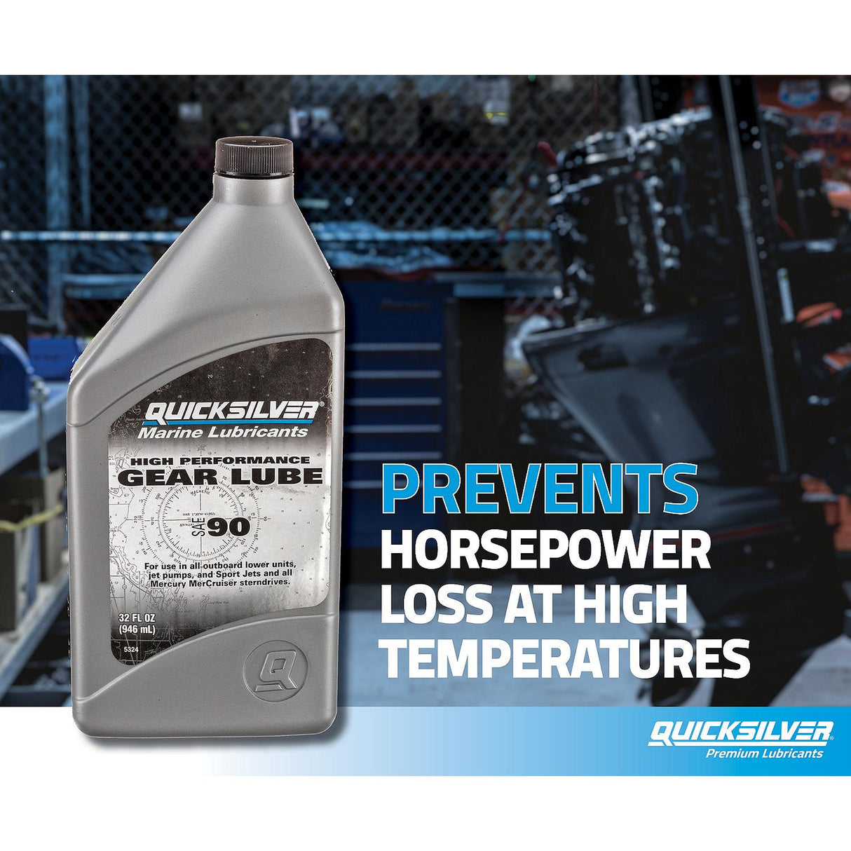OEM Mercury / Quicksilver 802851Q02 SAE 90 High Performance Gear Lube, 8 Oz.