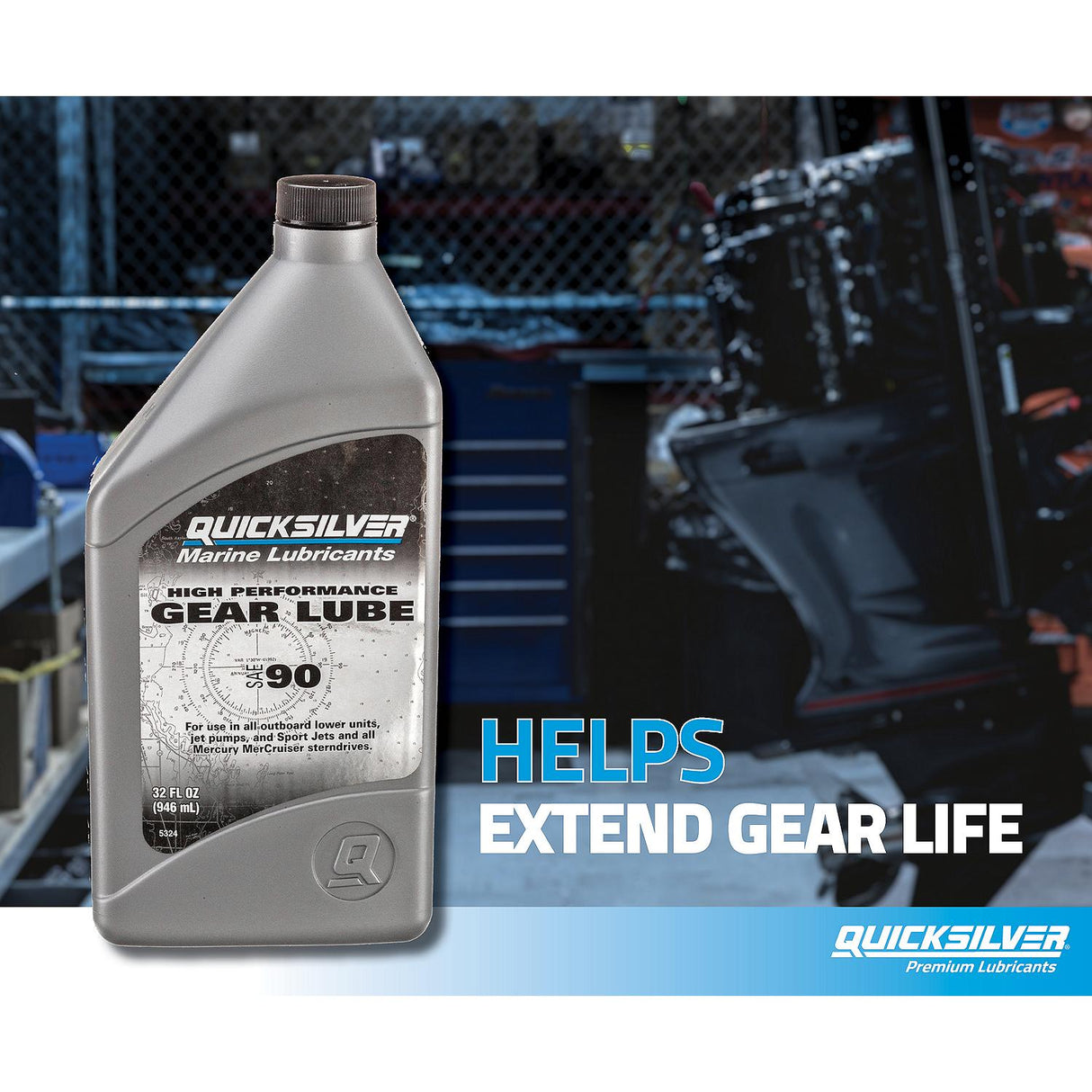 OEM Mercury / Quicksilver 802851Q02 SAE 90 High Performance Gear Lube, 8 Oz.