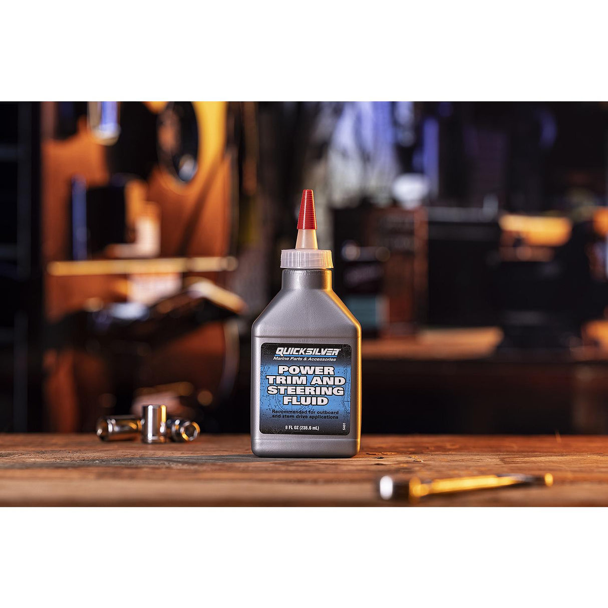 OEM Mercury / Quicksilver 858074Q01 Power Trim and Steering Fluid, 8 Oz. Bottle