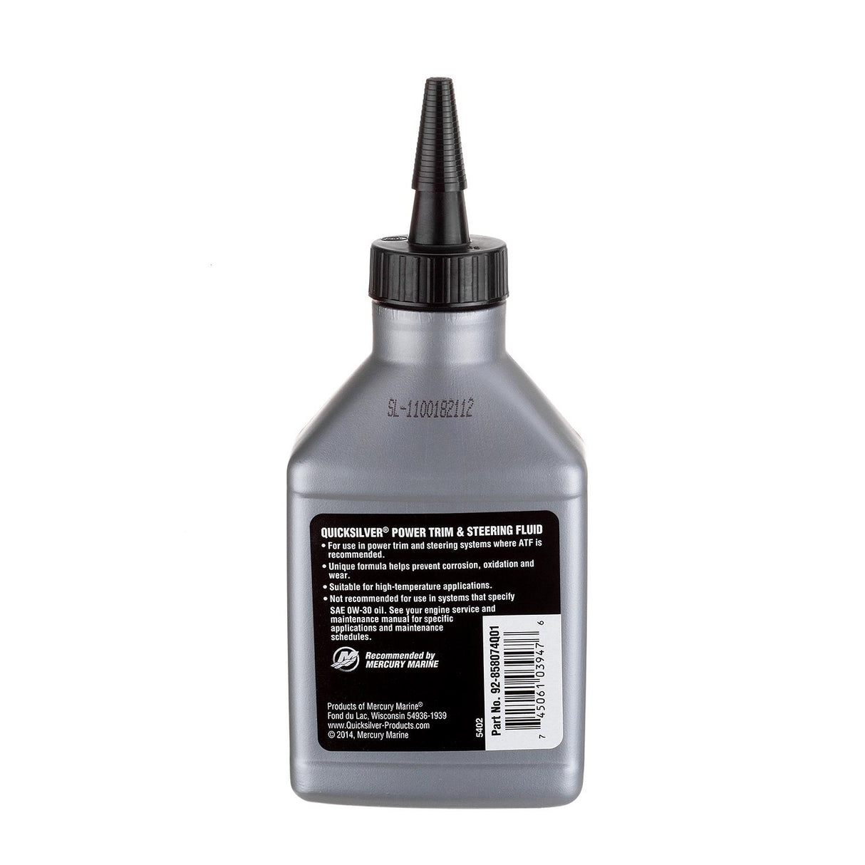 OEM Mercury / Quicksilver 858074Q01 Power Trim and Steering Fluid, 8 Oz. Bottle