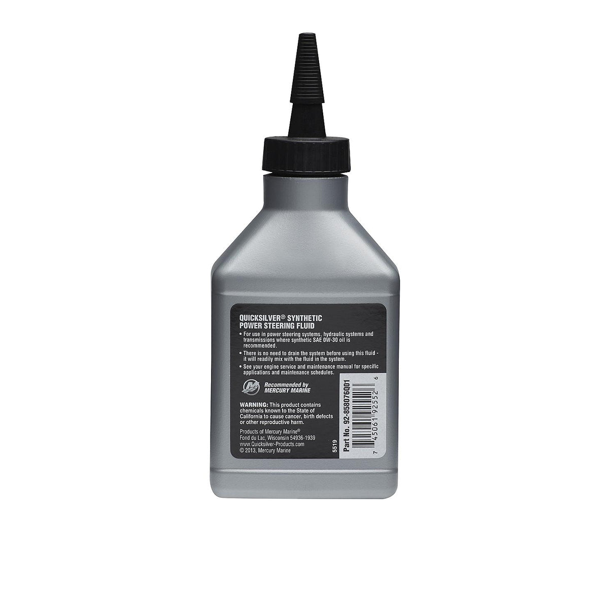OEM Mercury / Quicksilver 858076Q01 Synthetic Power Steering Fluid, 8 oz. Bottle