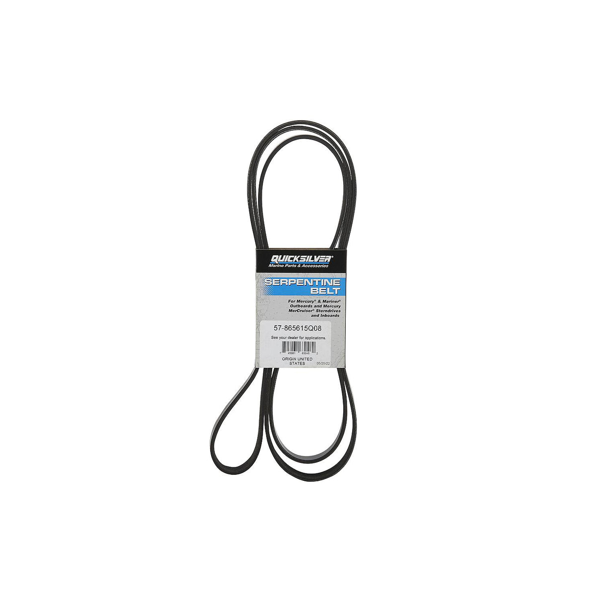 OEM Mercury / Quicksilver 865615Q08 Serpentine Belt, MerCruiser, 1999-2002 V6 & V8 Bravo