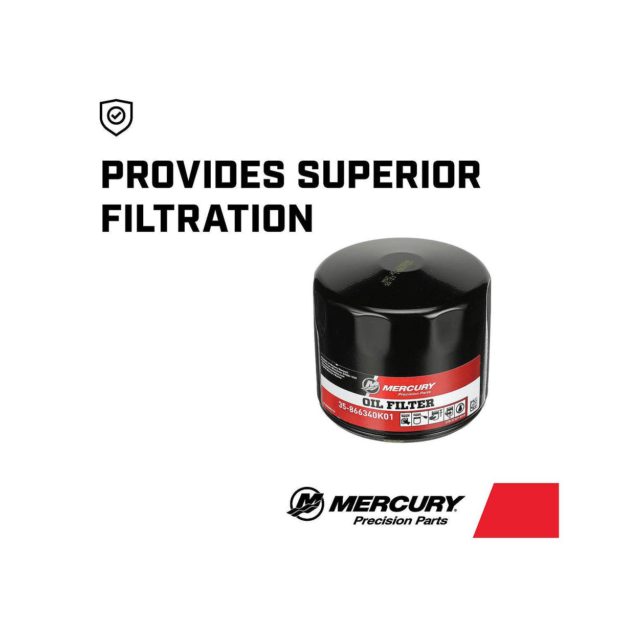 Mercury Oil Filter 866340K01 for MerCruiser Sterndrive and Inboard engines