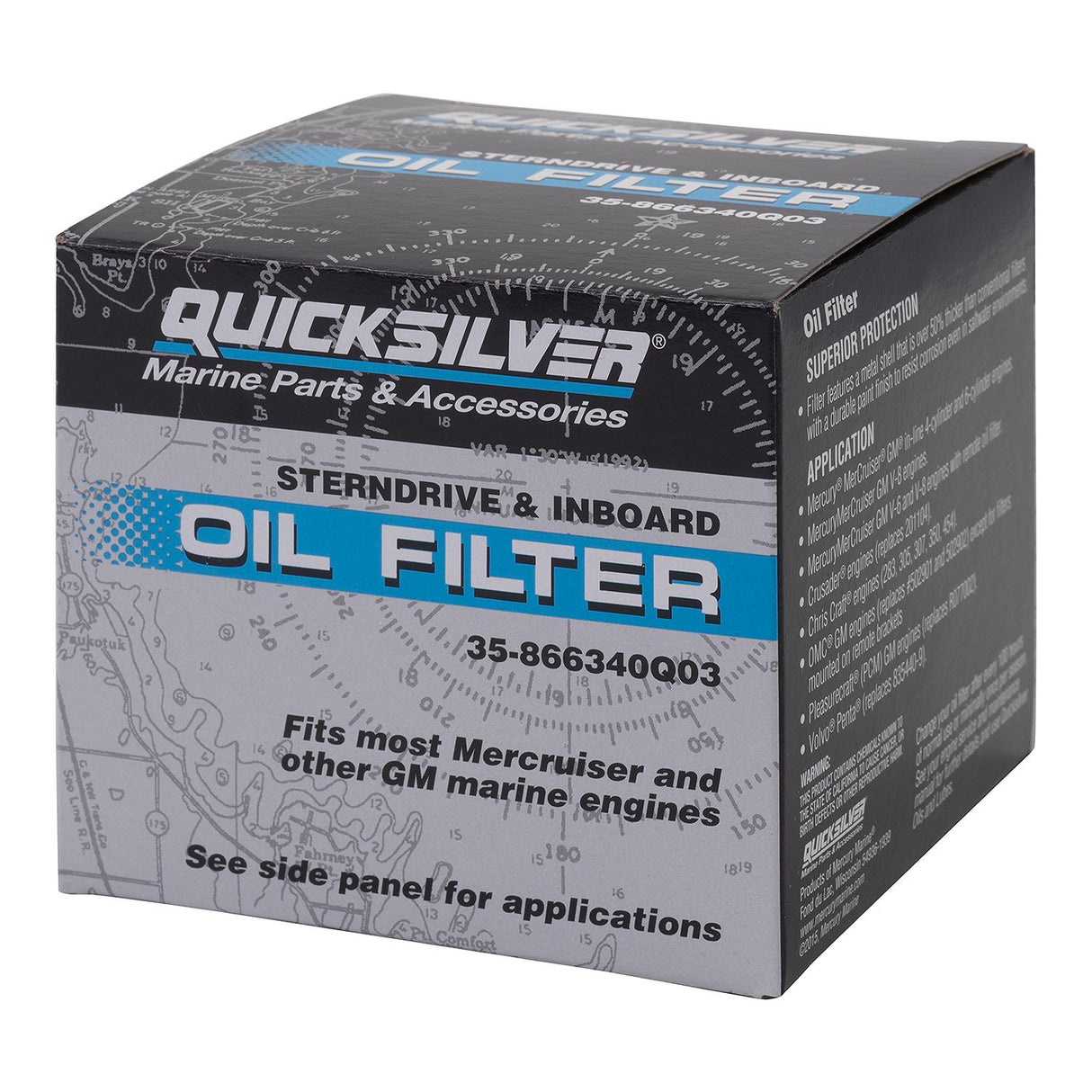 OEM Mercury / Quicksilver 866340Q03 Oil Filter for MerCruiser Sterndrive and Inboard Engines