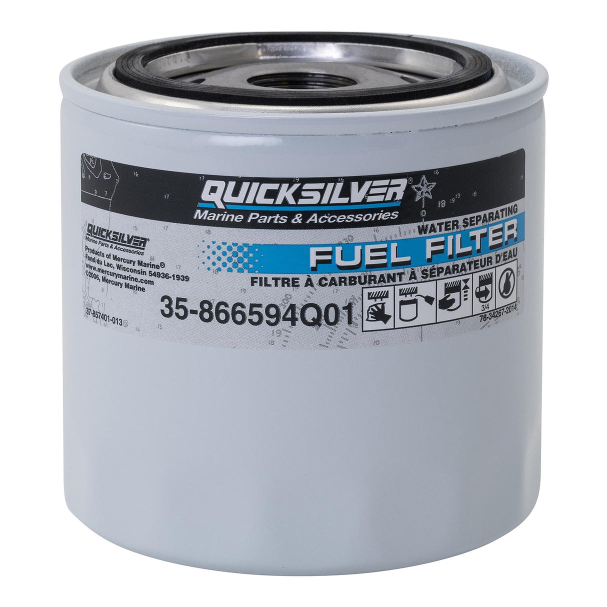 OEM Mercury / Quicksilver 866594Q01 Water Separating Fuel Filter for Select MerCruiser Vazer and 3.0L MPI EC Engines