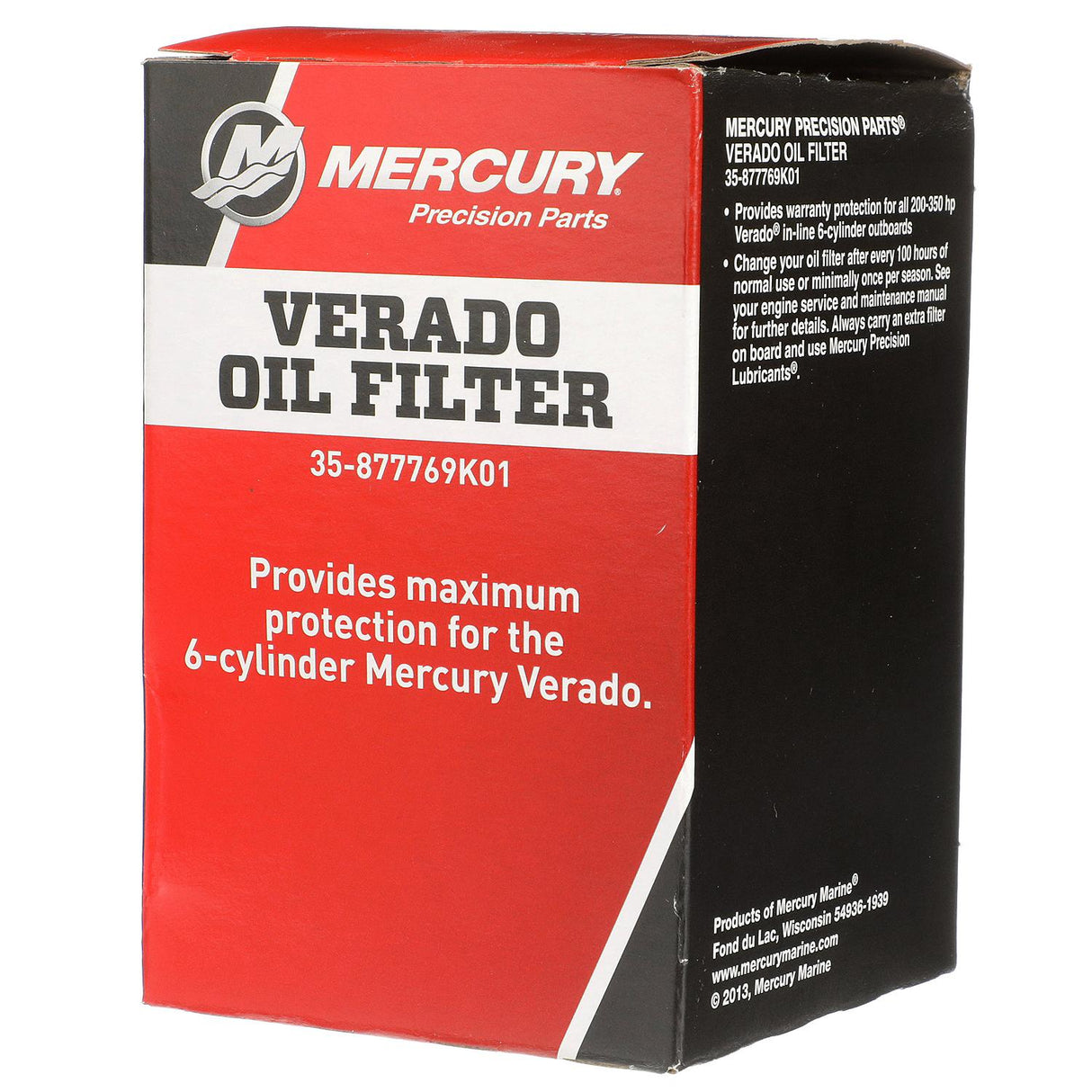 Mercury 4-Stroke Engine Oil Filter 877769K01 for Mercury L6 200-400hp Verado Outboards