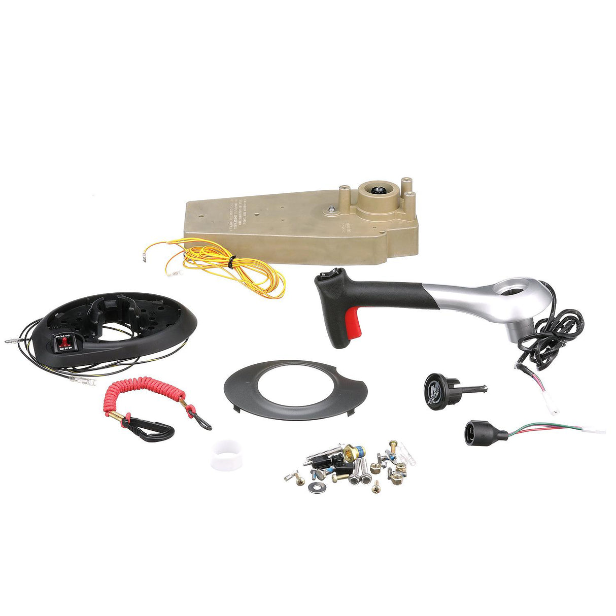 883710A02 Single Engine Panel Mount Outboard Engine Remote Control - with Trim Switch and Lanyard Stop Switch