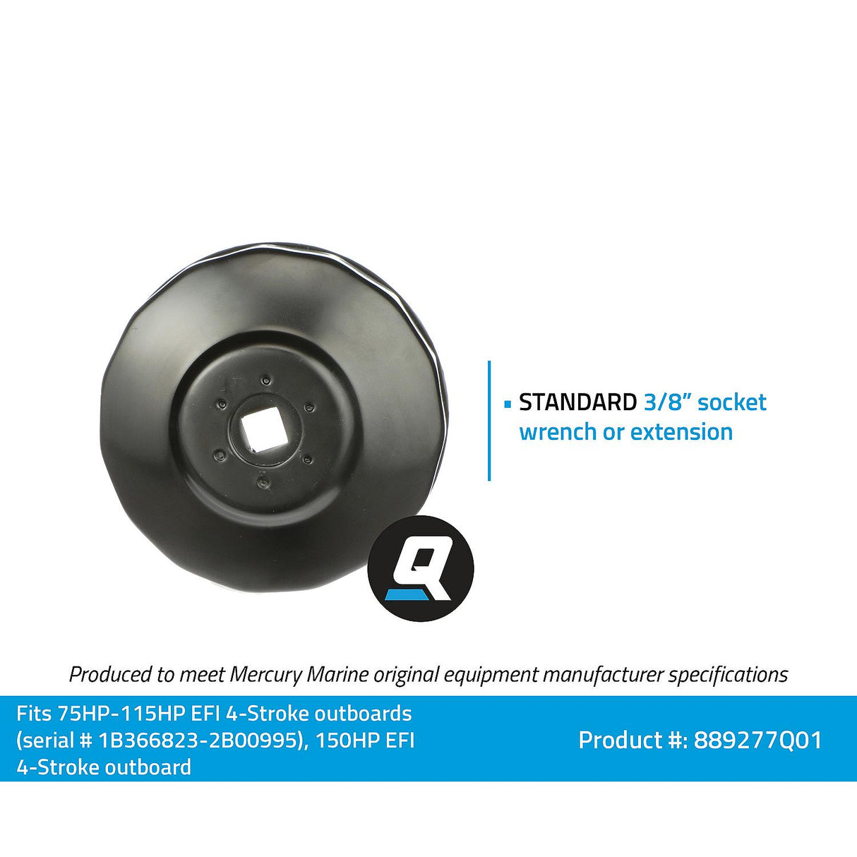 OEM Mercury / Quicksilver 889277Q01 Oil Filter Installation or Removal Wrench, Steel