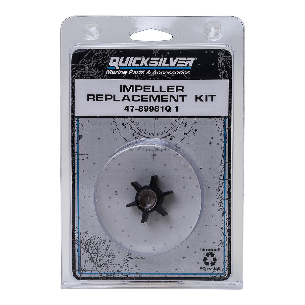 OEM Mercury / Quicksilver 89981Q1 Water Pump Repair Kit for Select Mercury and Mariner 8-9.9hp 4-Stroke Outboards w/ Standard Gear Case