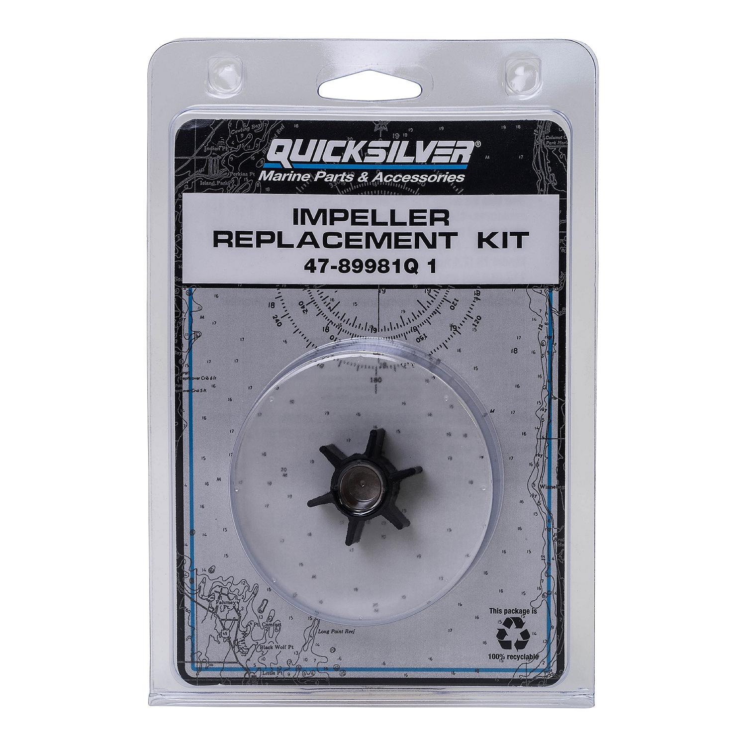 OEM Mercury / Quicksilver 89981Q1 Water Pump Repair Kit for Select Mercury and Mariner 8-9.9hp 4-Stroke Outboards w/ Standard Gear Case