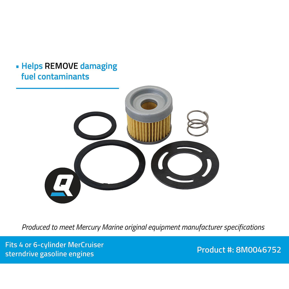 OEM Mercury / Quicksilver 8M0046752 Fuel Filter for MerCruiser Sterndrive and Inboard Engines