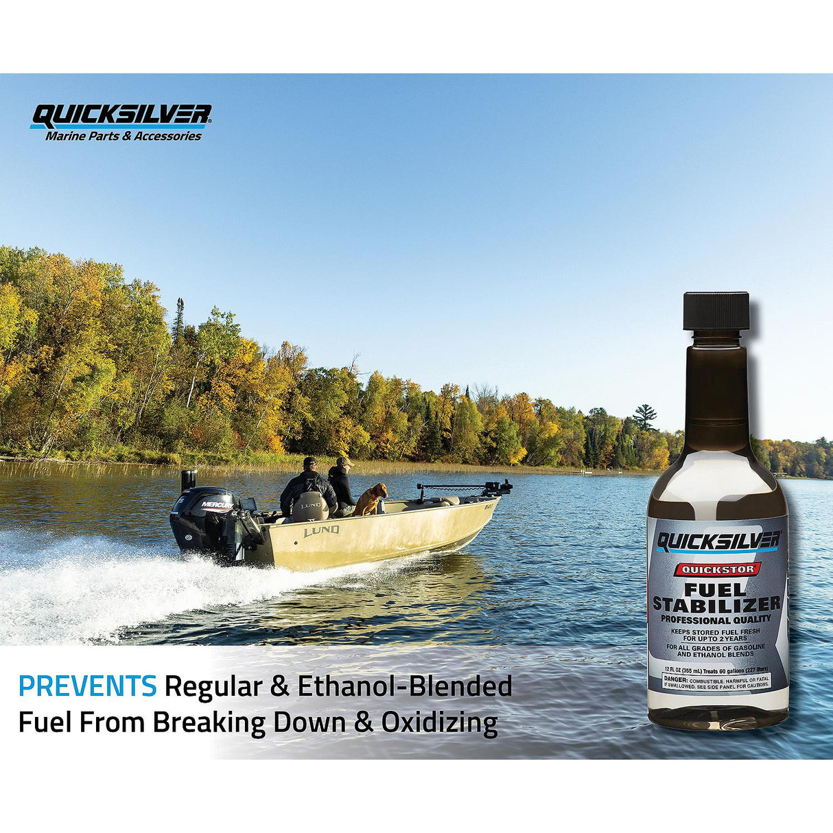 OEM Mercury / Quicksilver 8M0047922 Quickstor Fuel Treatment and Stabilizer, 12 Oz.
