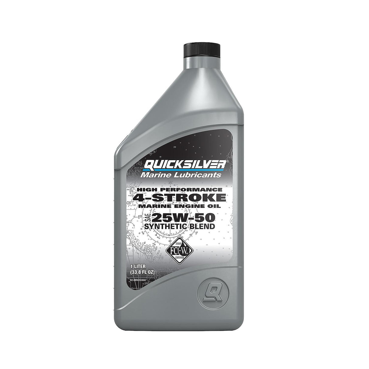 OEM Mercury / Quicksilver 25W-50 High Performance Synthetic Marine Engine Oil, 1 Qt.